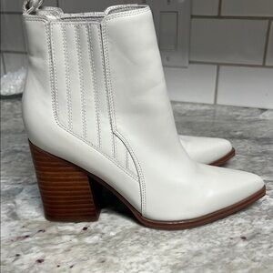 Mark Fisher White Leather Ankle Boots Womens 7.0